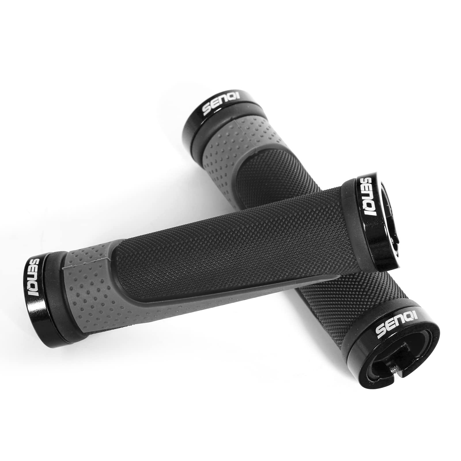 SENQI Poignées de vélo légères - 130 mm et 130 mm, 130 mm et 90 mm, 90 mm et 90 mm - Pour guidon de 22,2 mm - Convient pour vélos multi-vitesse, VTT, BMX - Noir