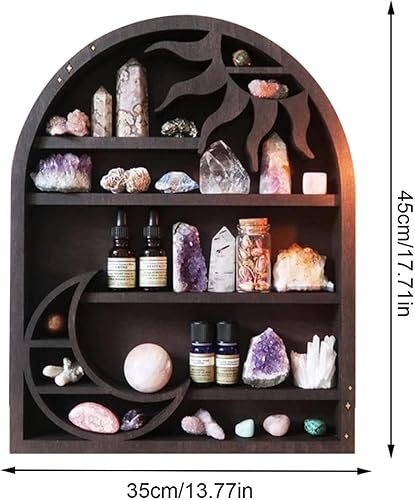 Miniatura 2 de COUNTOOZQ Estantes flotantes de aceite esencial, estante de exhibición de piedra de cristal para colgar en la pared, decoración gótica, soporte de