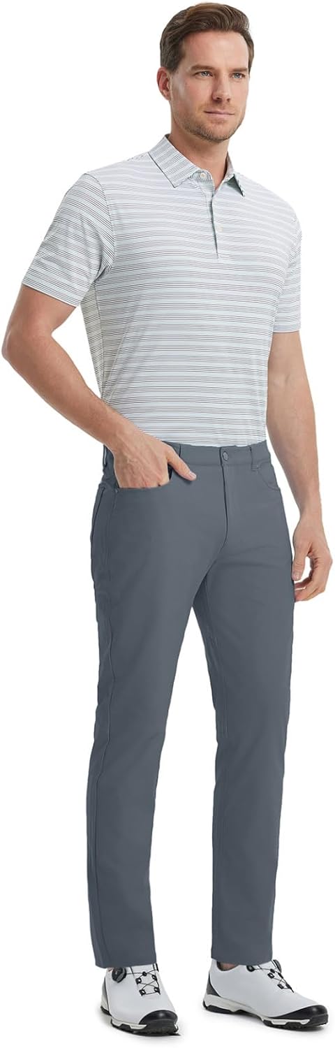 M MAELREG Golf Pants for Men Lightweight Moisture Wicking Business - 30"/32"/34" Stretch Flat Front Casual Dress Pant for Men - Image 3