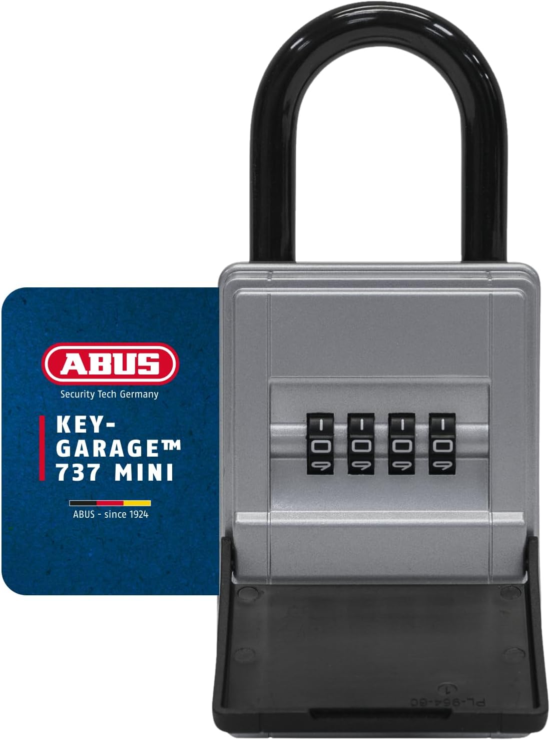 ABUS KeyGarage 737 Mini - Key Box with mounting Bracket - for up to 8 Keys or Small valuables - Black-Silver
