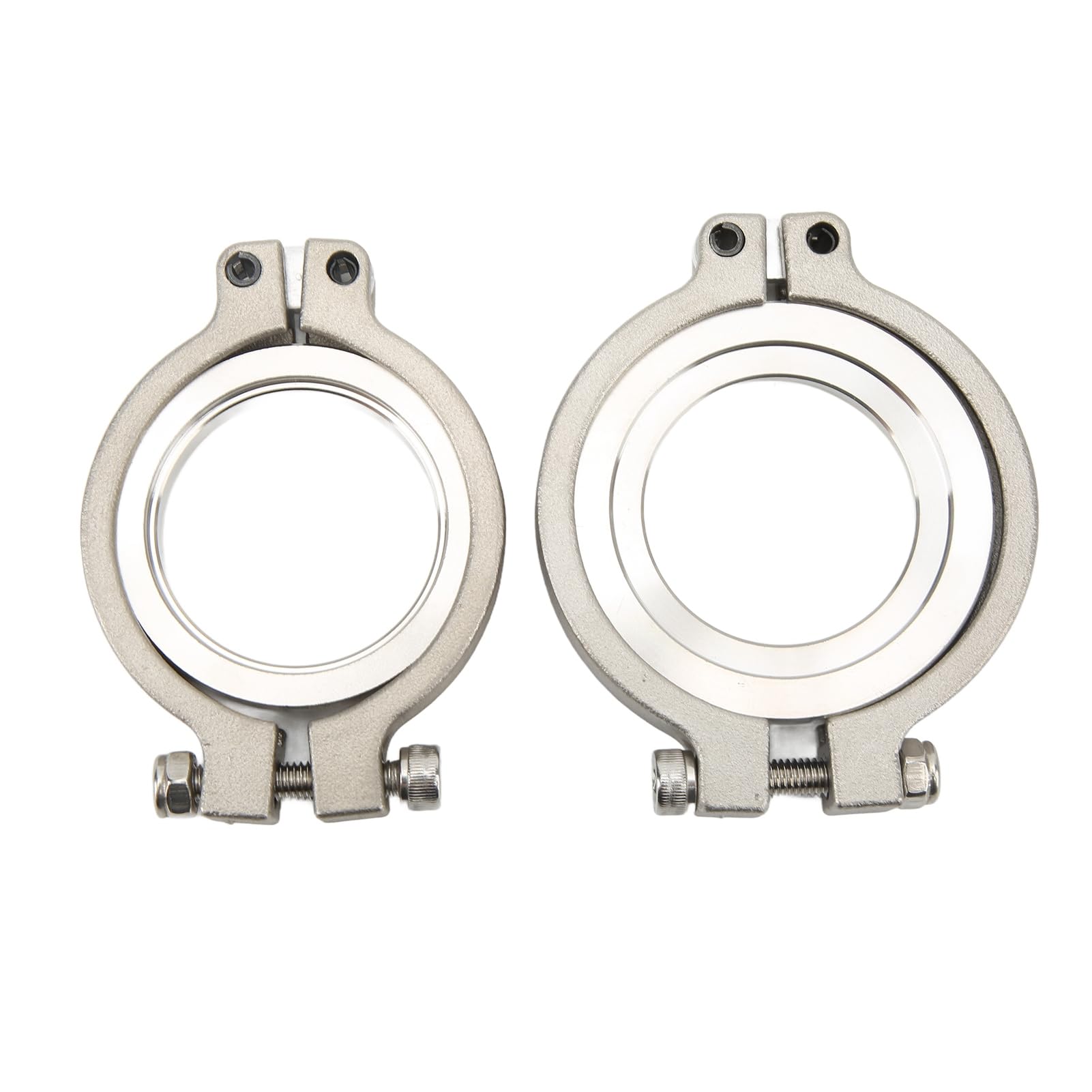 Set di Morsetti a Banda V 44 Mm, KIMISS Morsetti di Scarico in Acciaio Inossidabile Kit di Riparazione della Flangia di Ingresso Kit di Morsetti a Flangia a Banda V Argento