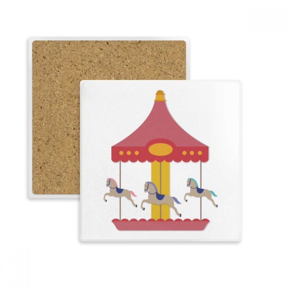 Coaster carré carrousel absorbant : porte-tasse en pierre multicolor