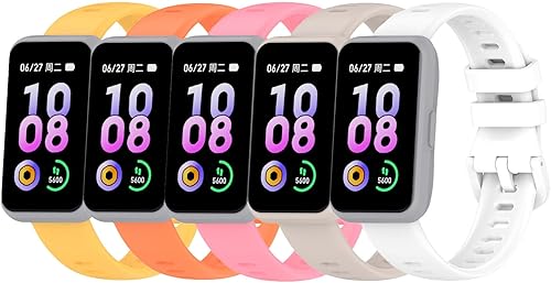 Correa de muñeca compatible con Huawei Band 7Band 6Band 3 Smartwatch para hombres y mujeres, correa de muñeca de silicona suave de 0.631 pulgadas,