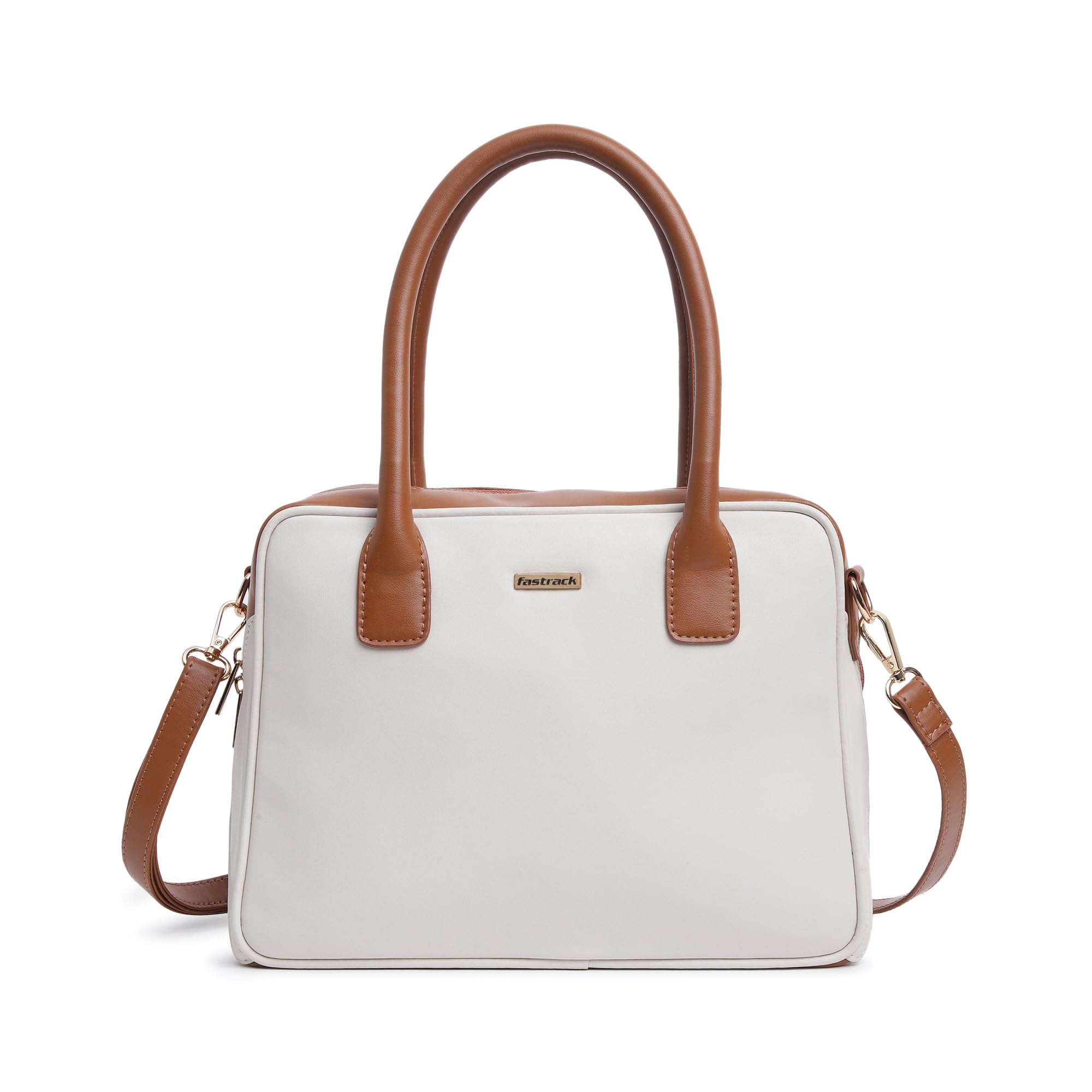 Fastrack Structured Satchel for Women | Stylish Satchel for Girls, Ladies, Women | Spacious Bag Made of Faux Leather (White) (B0D2R6ZW8M) Amazon Price History, Amazon Price Tracker