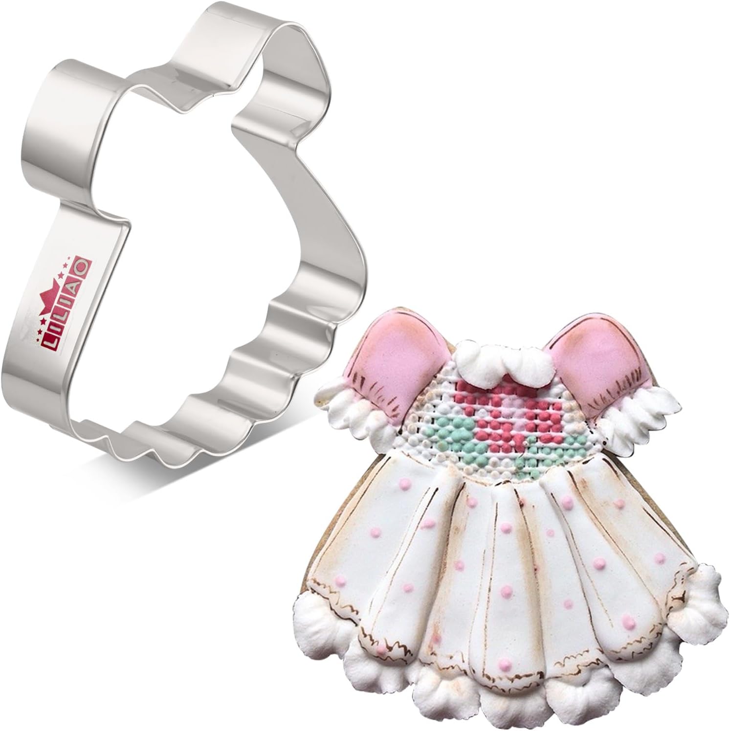LILIAO Princess Dress Cookie Cutter - 4 x 4.2 inches - Stainless Steel