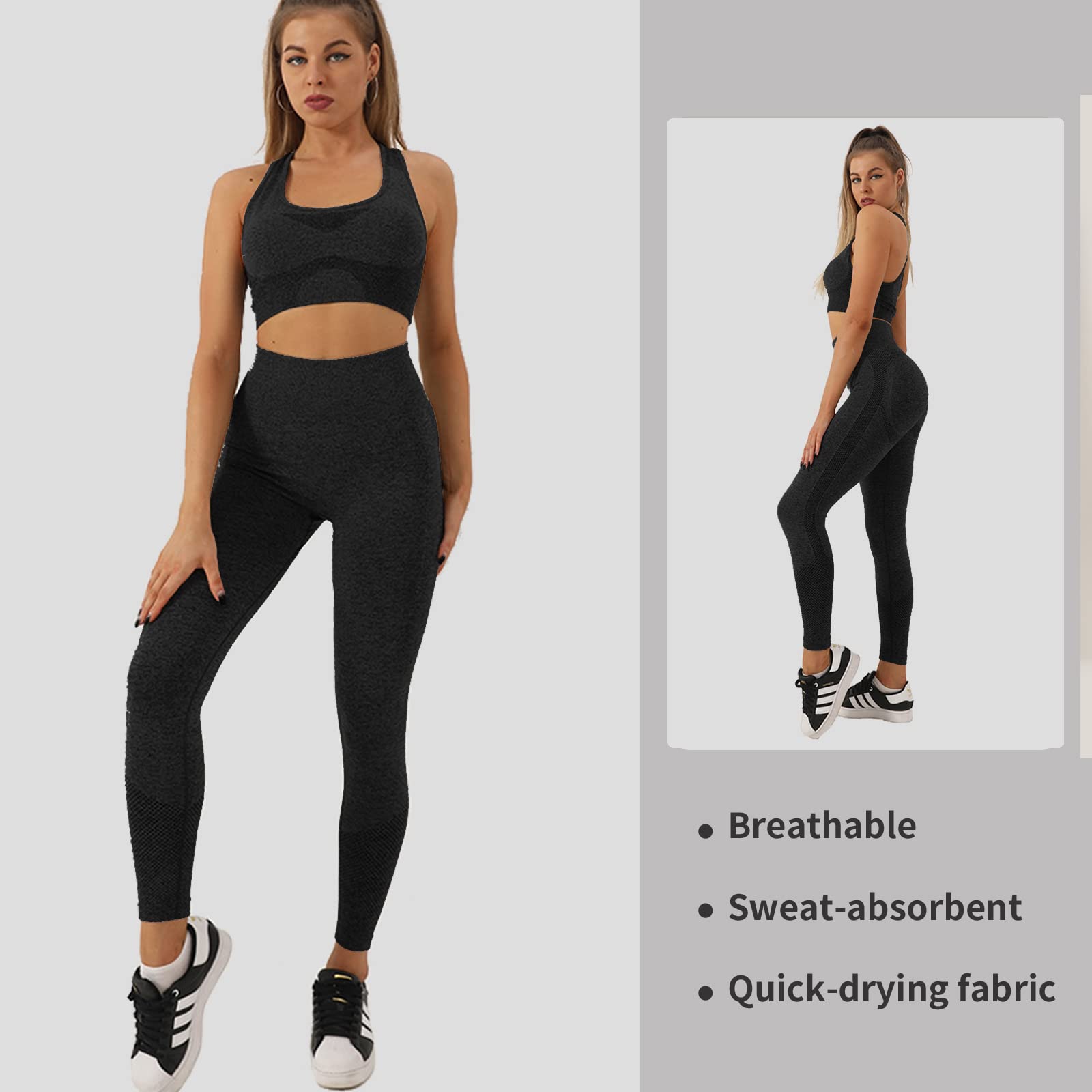 Merlvida Leggins Sportivi Donna Vita Alta Leggings Push Up Pantaloni Palestra Controllo della Pancia Anticellulite Pantacollant Opaco Elastici Tuta Collant Abbigliamento Sportivo Donna Yoga Fitness