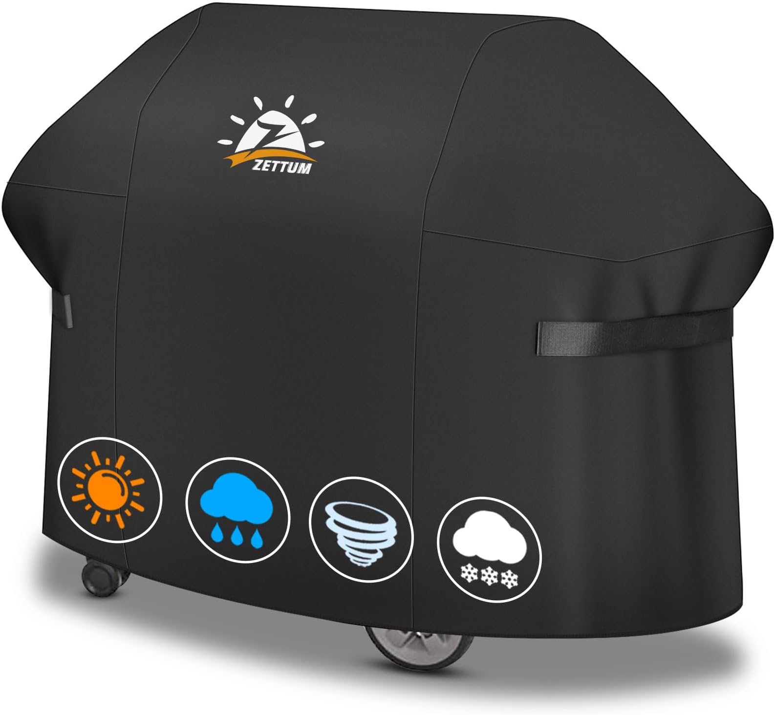 Zettum BBQ Cover 208 CM - Large Grill Barbecue Cover for Weber Summit 600 Series, Genesis 600 Series Heavy Duty & Waterproof, PU Cover for Monument, Brinkmann(208 L x 68 W x 127 H cm)
