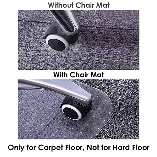 image for AiBOB Chair Mat for Low Pile Carpet, 53 X 45 inches, Flat Without Curl