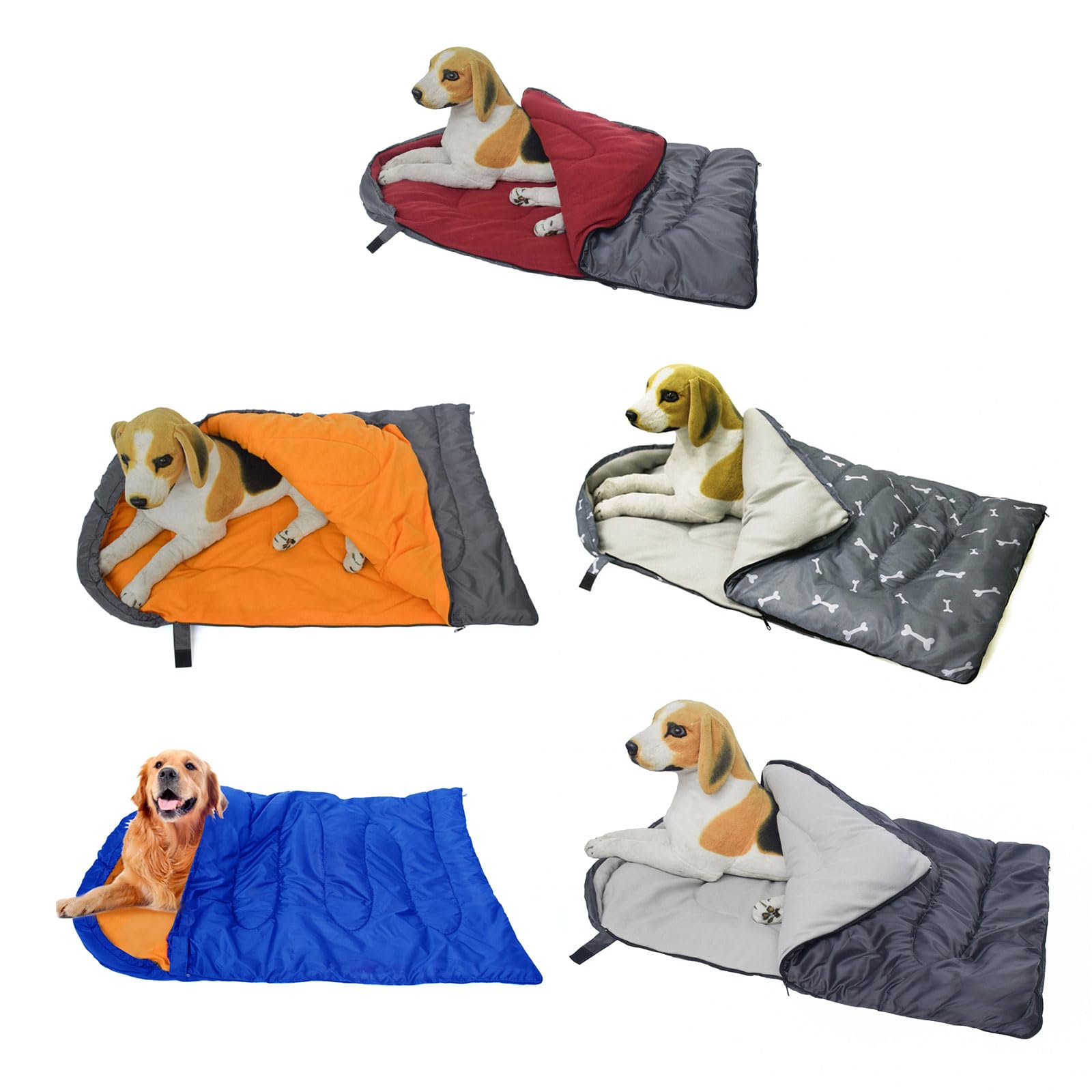 Generisch Katzenbett mit Reißverschluss, Hundeschlafsack, warmes Schlafbett für Camping, Wandern, verdickter Schlafsack, weiches Kissen für Hunde Reisetasche, Outdoor Camping