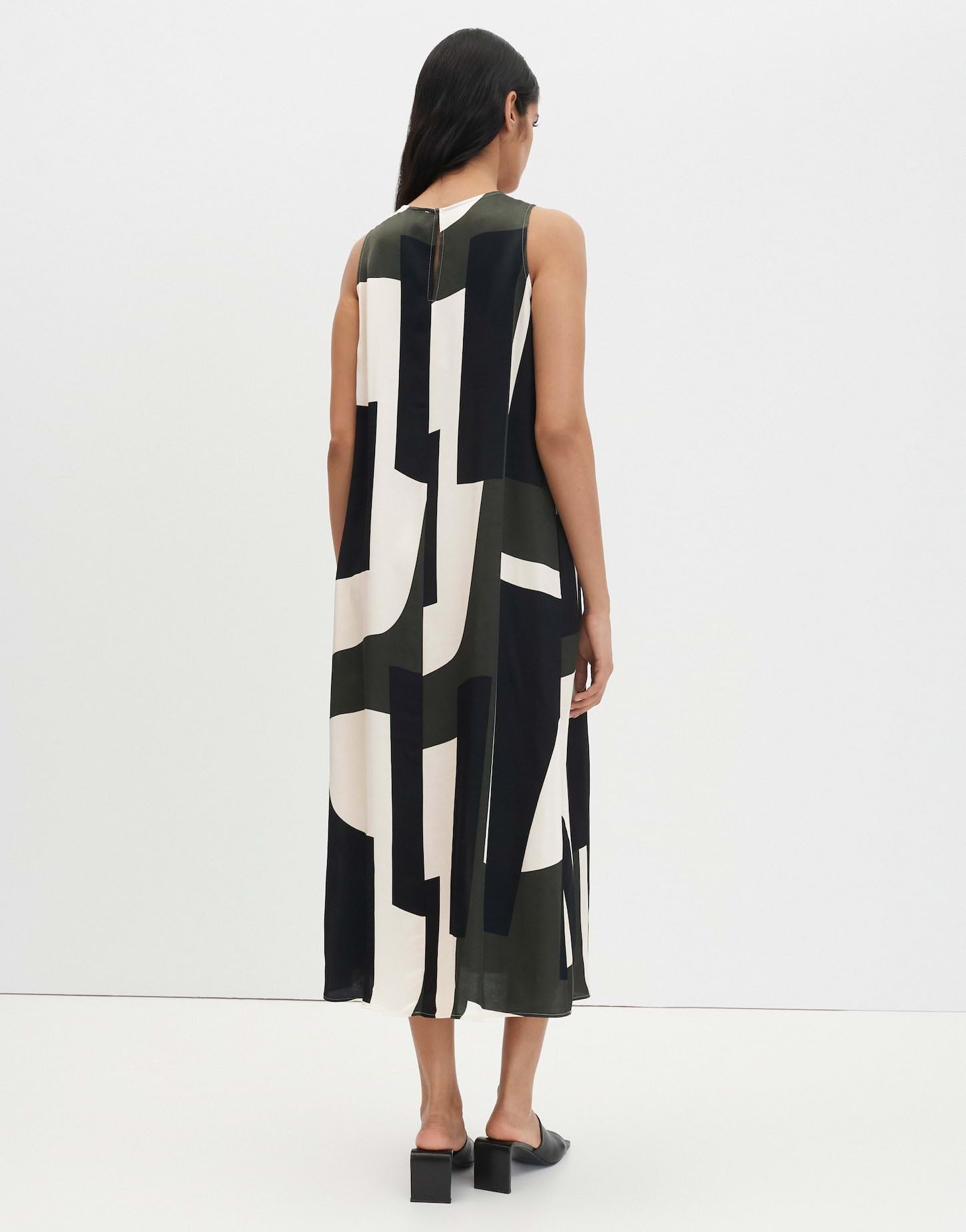 someday Damen Midikleid | Sommerliches Trägerkleid mit abstraktem Druck