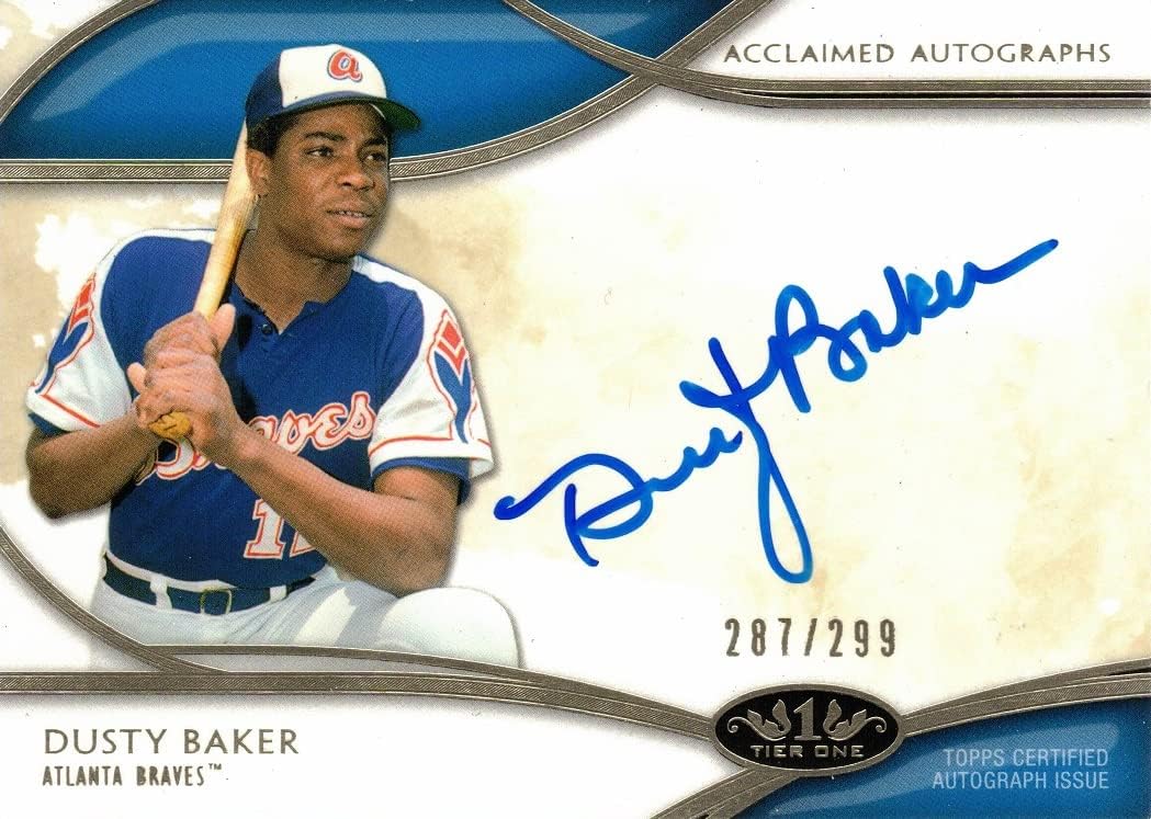 2014 Topps Tier One #AA-DBK Dusty Baker Certified Autograph Baseball Card - Only 299 made!