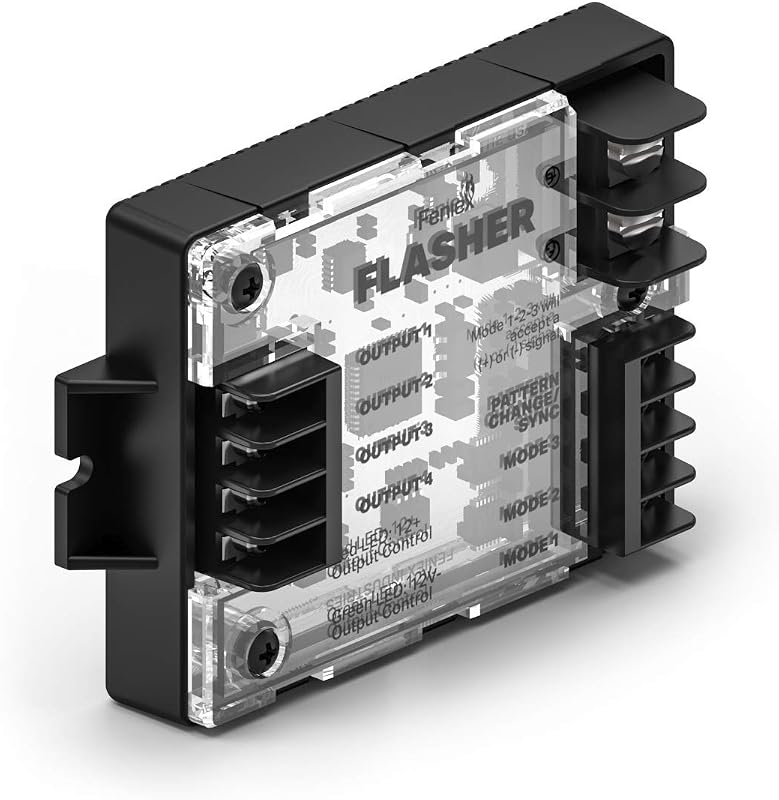 Flasher Feniex 4X para Iluminação de Emergência 4 Canais, 3 Modos Programáveis e 20 A – H-2220