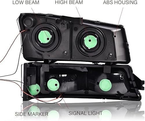 Miniatura 5 de G-PLUS Faros delanteros LED DRL, compatible con Chevy Silverado 1500 2500 3500 y HD 2003-2006Fit Chevy Avalanche 2003-2006 faros delanteros, lente