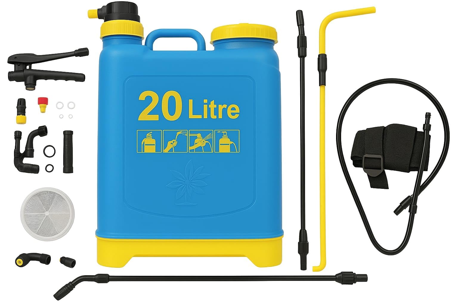 DEEJAAH® 20 Litre Knapsack Sprayer, Pump Action Manual Garden Sprayer with Adjustable Nozzle & Lockable Trigger - Weed Killer Pressure Spray - Ideal for Pesticides, Fungicides, Insecticides
