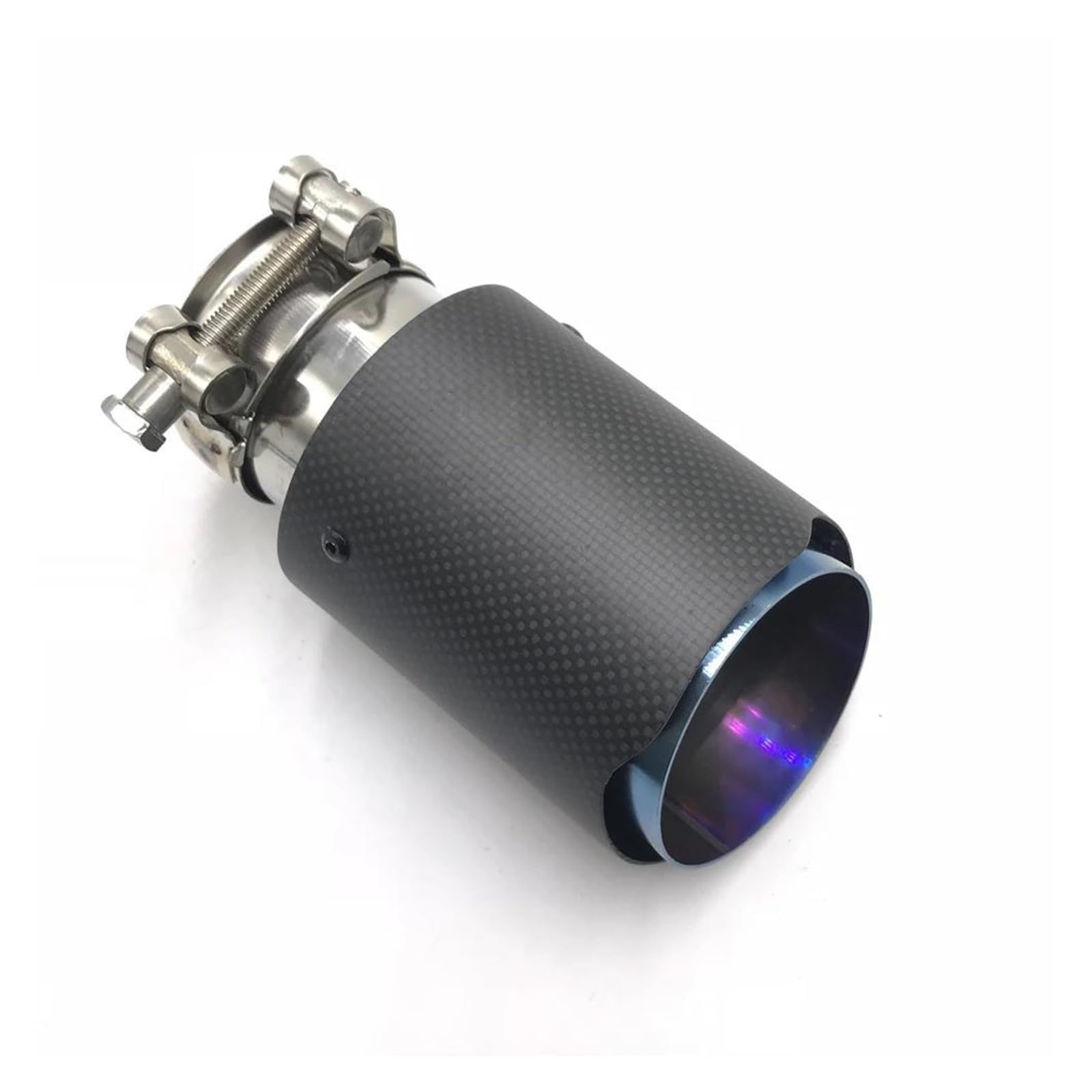 Tuyaux D'échappement Embout Silencieux Fiber Carbone Mat Pour Voiture Système D'échappement Buse Silencieux Universelle Droite Acier Inoxydable Bleu Embout Échappement