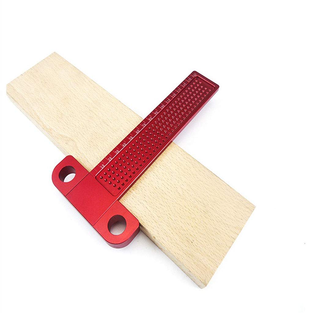 T-Type Messlineal Aluminium 160mm | Lochpositionierung Lineal | Holzbearbeitung Werkzeug