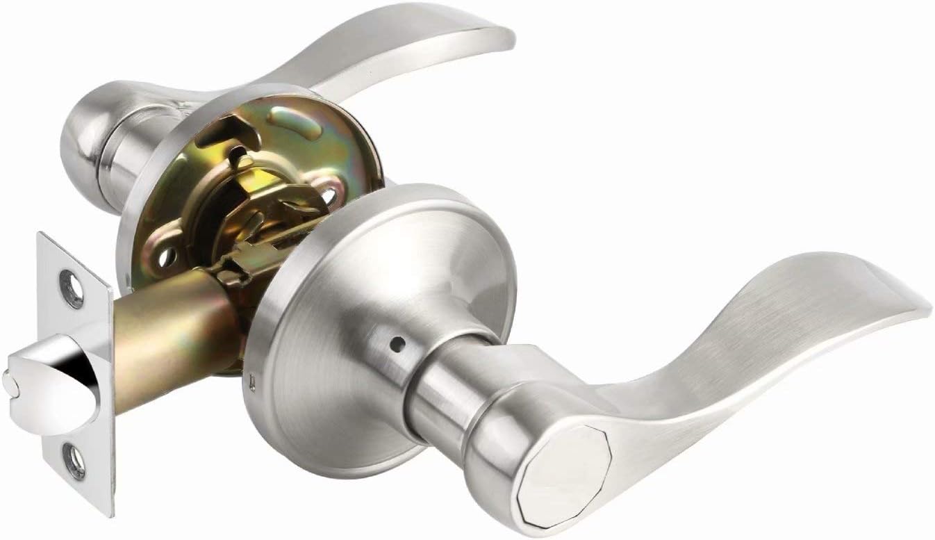 Lowest Price 10 Pack Passage Wave Door Levers Keyless Modern Door Lock Hardware, Left/Right Hand Reversible, Interior Locks for Hall or Closet Door Handles Non-Locking Lever Set