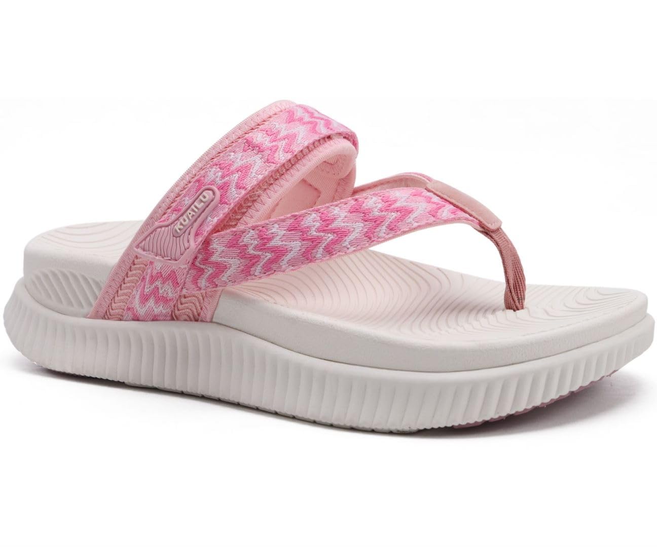 KuaiLu Womens Orthopedic Flip Flops With Arch Support Adjustable Thick Athletic Cushion Recovery Walking Sandals For Woman Ladies Fashion Comfortable Flip-Flop Slides, Water Resistant &amp; Lightweight