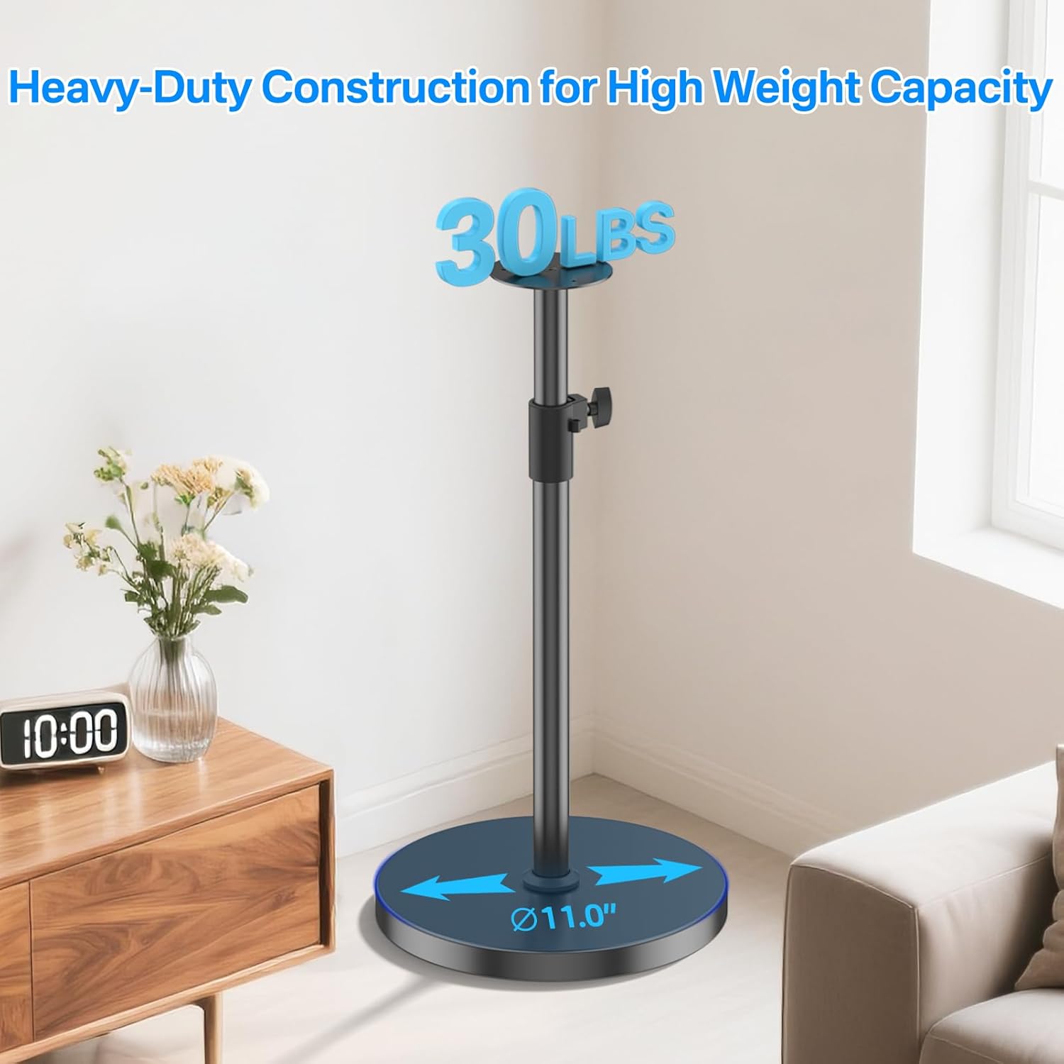 Height Adjustable Speaker Stand for Bang & Olufsen Beosound 2 Speaker Stand with Cable Management - Heavy-Duty Speaker Floor Stand for Beosound 2 1st, 2nd, 3rd Generation Speakers
