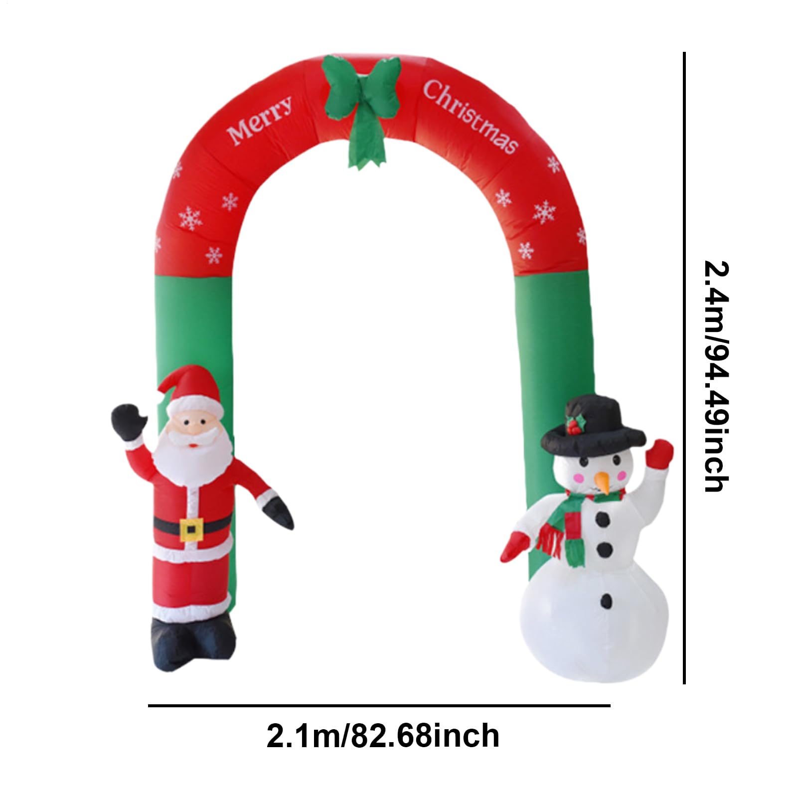 para Decoración Navideña Luces LED de 2.4 metros con Papá Noel y Muñeco de | Inflable para Entrada con Decoración Navideña Para Granja, Jardín, Patio, Césped, Porche