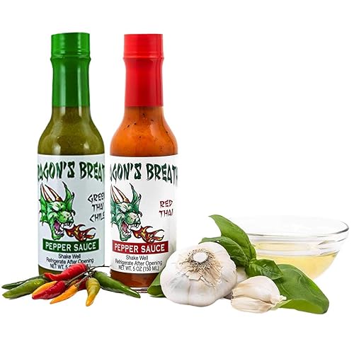 Dragon's Breath pepper sauce, Chile tailandés rojo y verde, con sabor picante y atrevido hecho de ají exótico Bird's Eye