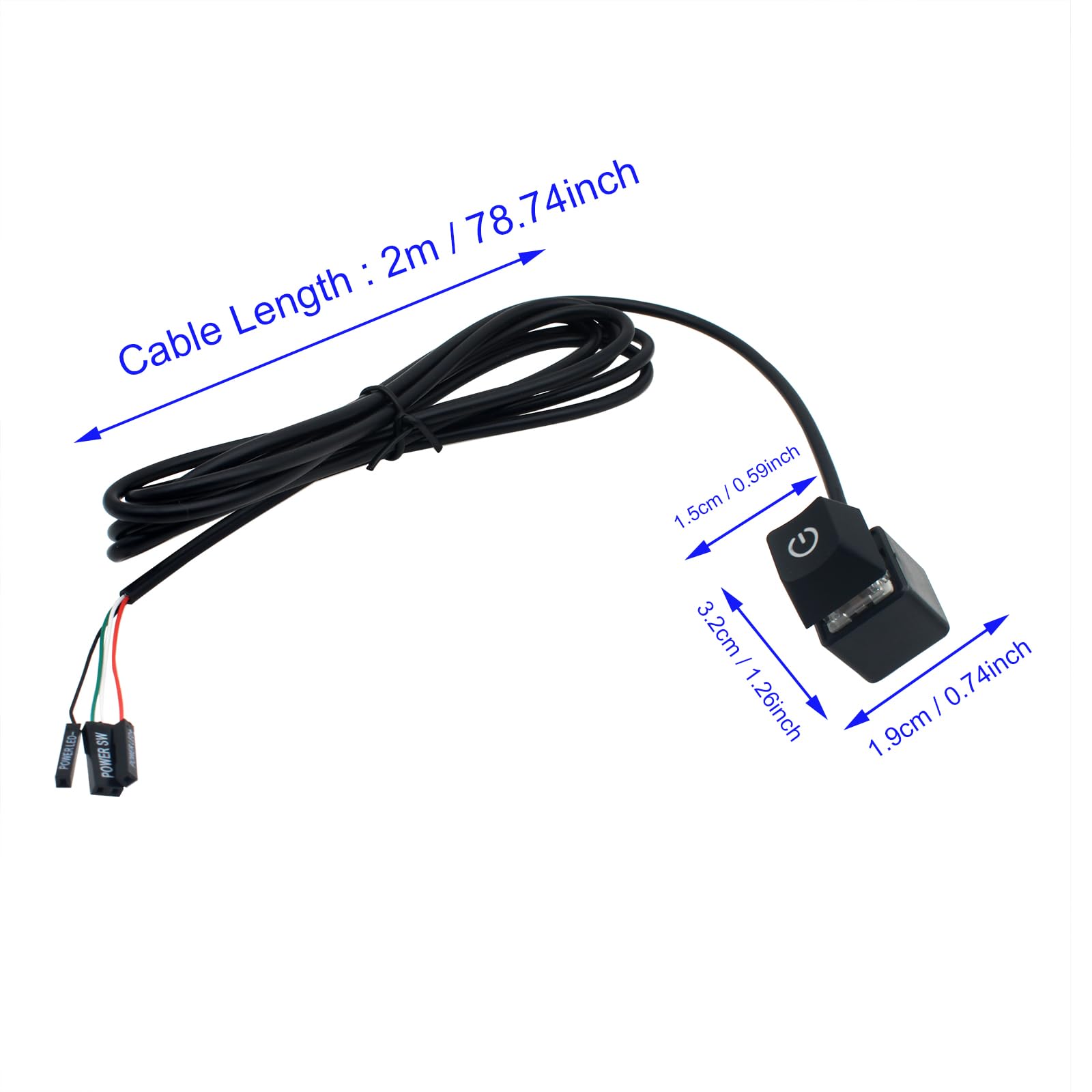Power Button Pc PC Power Button Extension, Computer Power Switch Button,  Desktop On Off Control Adapter (1.65m Pc Remote Power Button