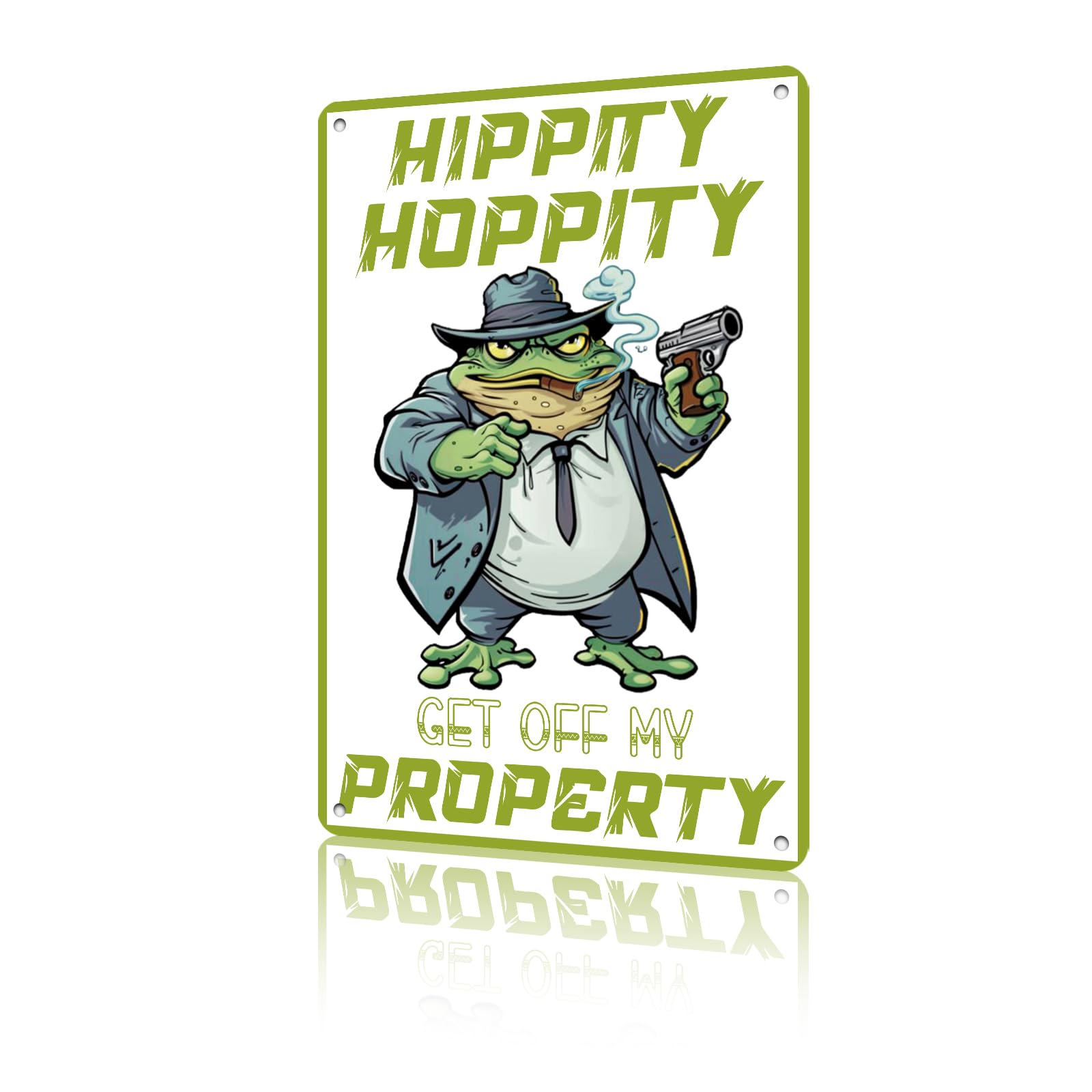 Anceky Metal Tin Sign Hippity Hoppity Get Of My Property Frog Sign Retro Wall Decor for Home Farhouse Outside Yard Bar 12×16 Inch