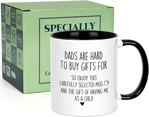 Miniatura 8 de Cabtnca Regalos para papá, taza para papá, regalos de cumpleaños de hija e hijo, regalo del día del padre para papá, 11 onzas, color blanco