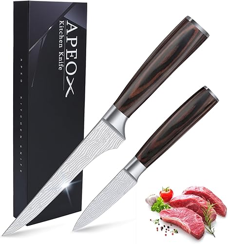 APEO 6" Curved and 7 Straight Boning Knife for Meat Cutting, Professional Deboning Knife for Butchering and fillet knife fishing, Plastic Handle,
