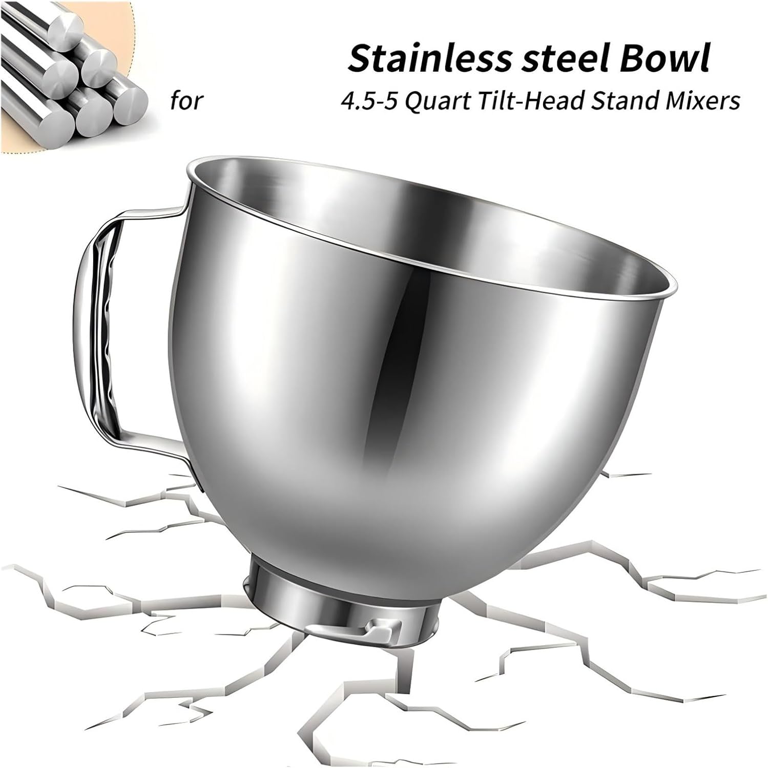 Stainless Steel Maker Accessory Set, Compatible For Kitchenaid Desktop Mixer Bowls 5 Quarts Tilt Head Vertical Mixing Bowl，Blender Spare Parts