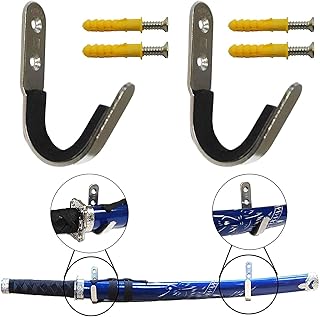 Pmsanzay Sword Display Rack Sword Wall Mount Sword Wall Rack Sword Holder Sword Stand Sword Bracket Hanger Hanging Hooks Sword Storage - Metal Hook with Felt Strips - 2/PK â€“ No Scratches