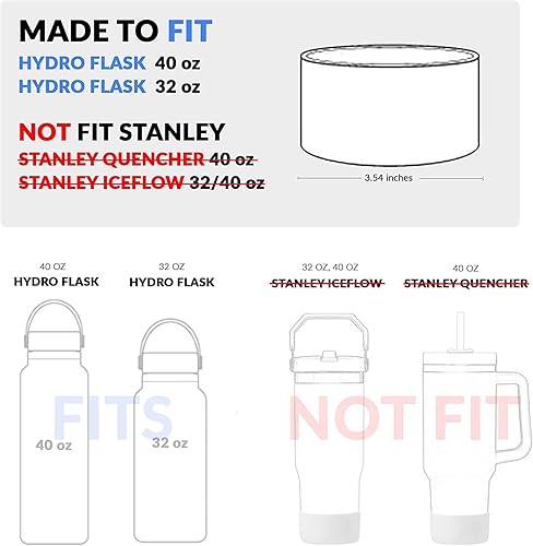 Miniatura 2 de CORYTAO Funda protectora para botella de agua Hydroflask de 30 a 40 onzas, funda de silicona inferior sin BPA, compatible con todas las botellas de