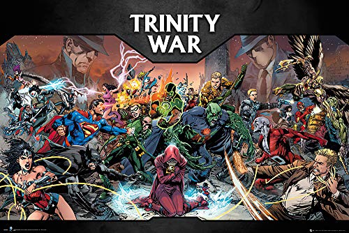 POSTER STOP ONLINE Trinity War - DC Comics Poster/Print (Batman, Superman, Wonder Woman. vs. The Villains) (Size 36" x 24")
