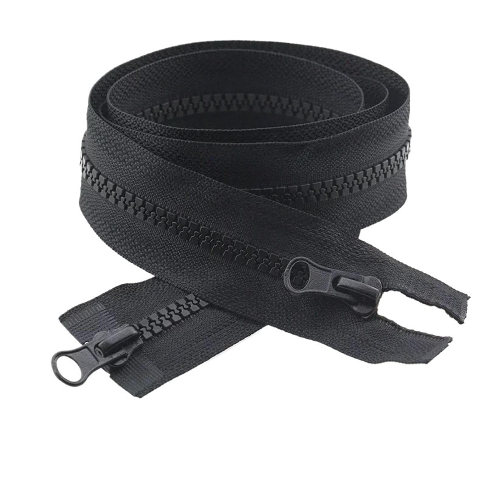 Cremallera Doble Apertura 2/5 Cremalleras De Costura 80-150 Cm For Ropa,separadoras Dobles Extremo Abierto For Bolsos(Black,No5-5Pcs,150cm)