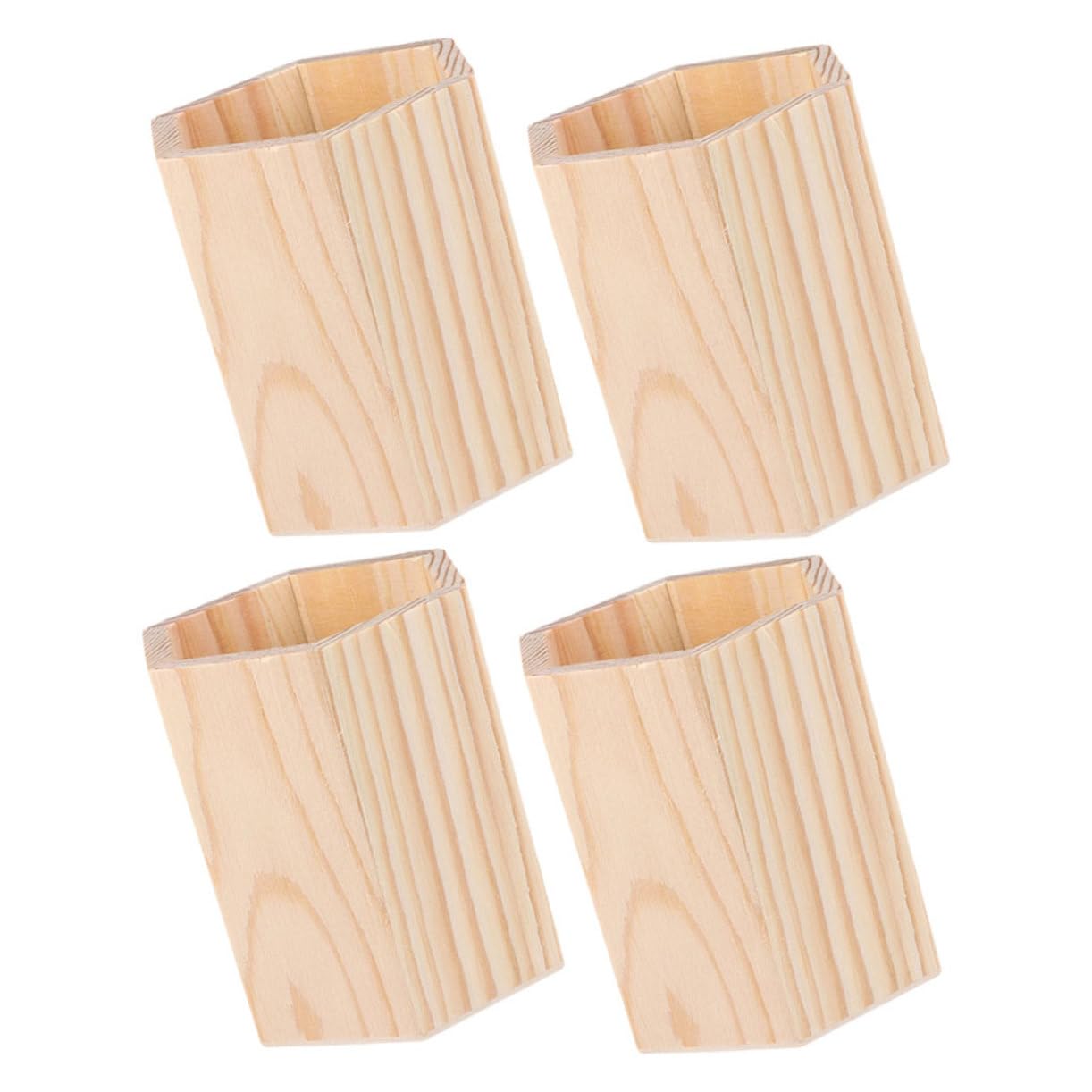 Ciieeo 4 Set Barile Di Stoccaggio in Legno Tazza Portapenne Porta Penna Portapenne Vuoto Portabicchieri Per Penne Portapenne Da Ufficio Tazza Della Matita Di Legno Khaki 4 Pezzi * 4