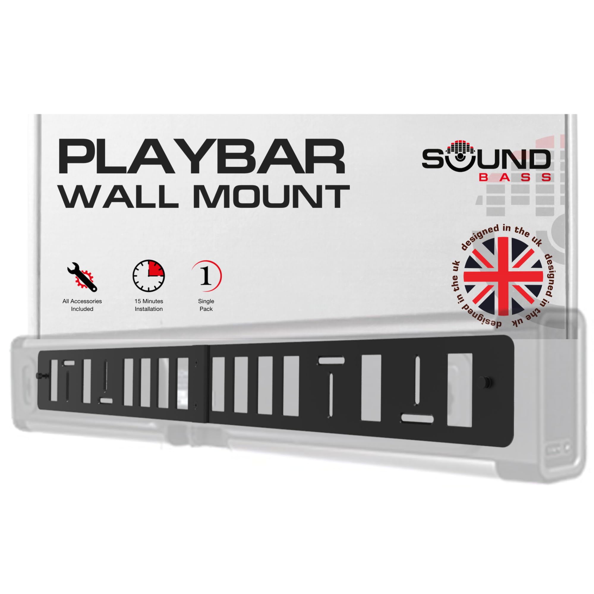 Sonos Playbar Wall Mount Bracket Kit with Mounting Accessories for Sonos Soundbar, Designed in The UK by Soundbass