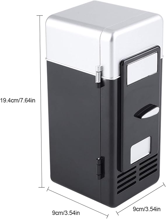 Kadimendium USB Refrigerator, Portable Refrigerator Mini USB Fridge economical and Practical for Office for Car(Black)