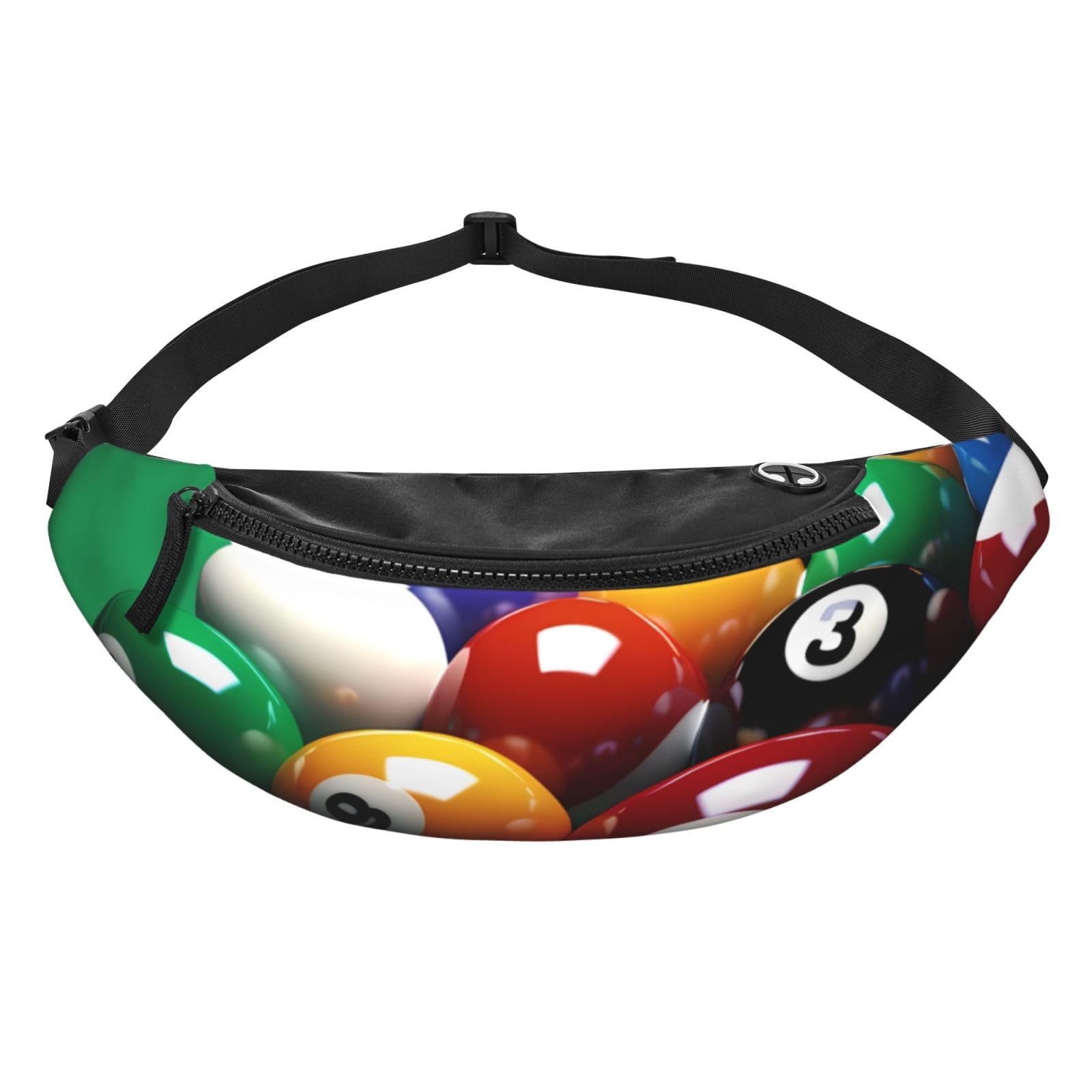 Billiards Fanny Pack for Men Women Fashion Running Waist Packs Waterproof Crossbody Bags Everywhere Belt Bag with Adjustable Strap Sports Hip Pack for Travel Wallet