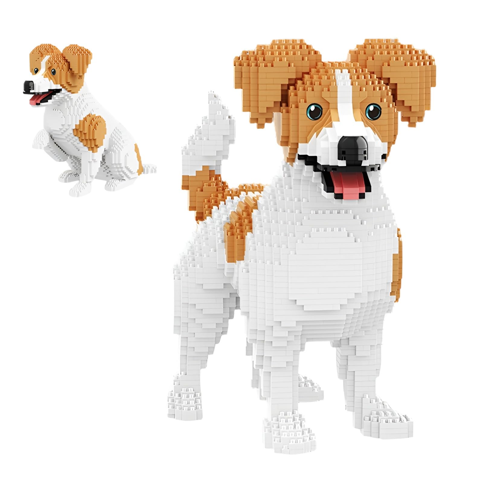 Jack Russell Terrier Dog Mini Building Kit Pet Animal Micro Bricks Set Decor Gifts- 2353PCS