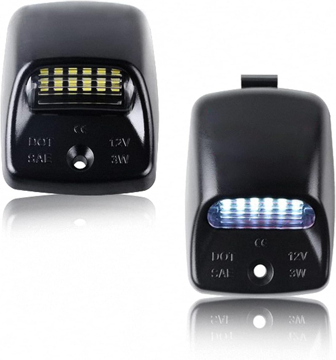 D-Lumina LED License Plate Lights Tag Lamp Assembly Compatible with Toyo-ta 2005-2015 Tacoma and 2000-2013 Tundra Pickup Truck, 6000K White 2-Pieces