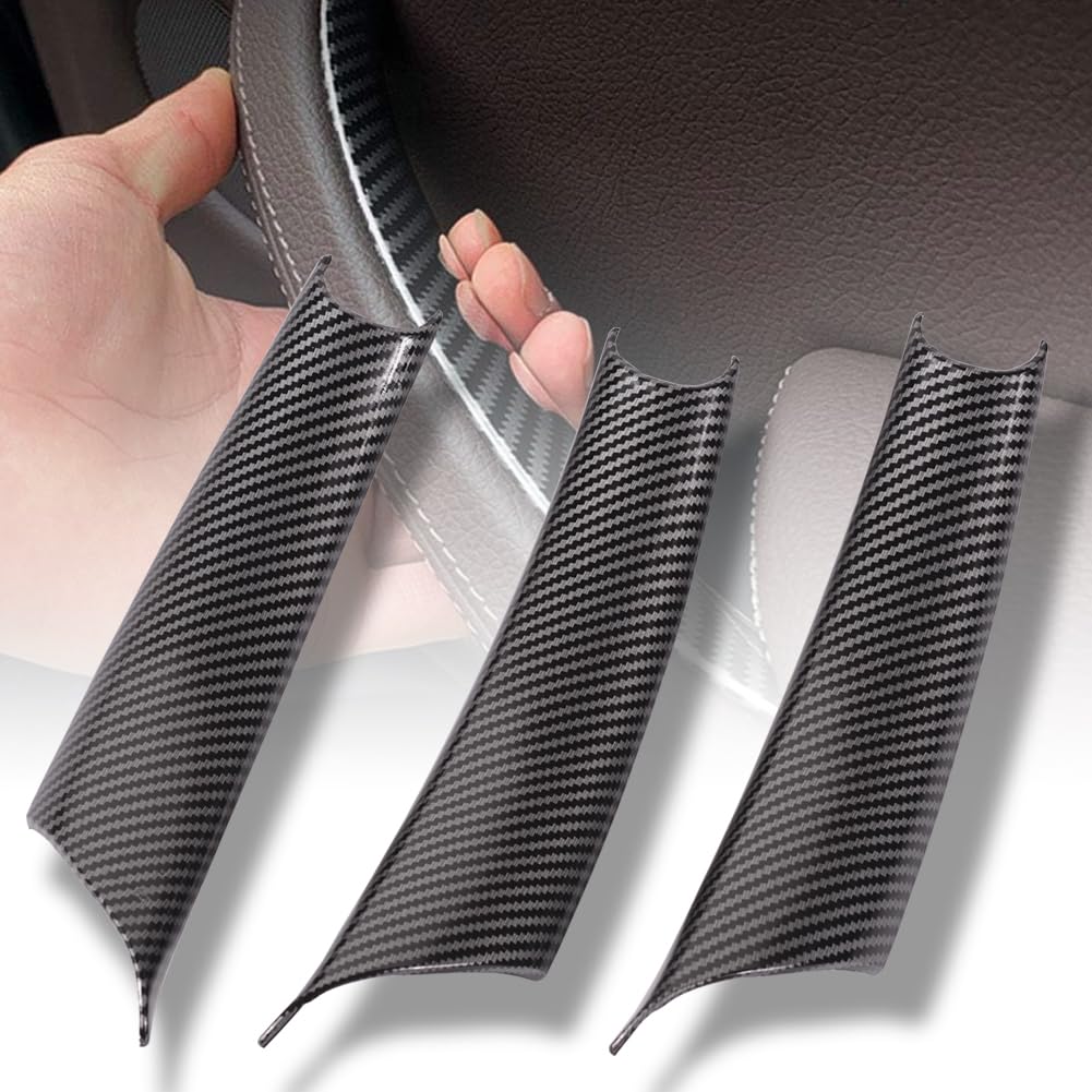 runmadeCompatible with BMW 2008-2014 E70 X5 E71 X6 Carbon Fiber Style Interior Door Pull Handle Cover Trim Kit