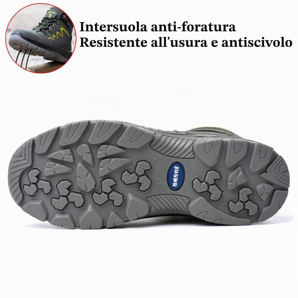 Scarpe Antinfortunistiche Invernali Leggere Uomo Donna Impermeabili Scarpe da Lavoro con Punta in Acciaio, con Calda Imbottitura, Stivali Sicurezza