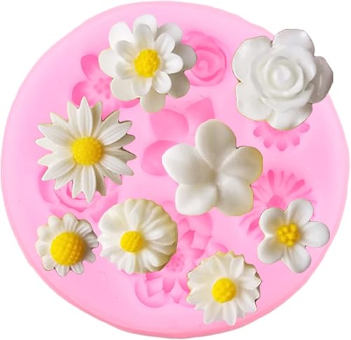 Miniatura 8 de ZiXiang Molde de flores para fondant molde de rosas y margaritas de silicona mini molde de corona de arco para decoración de pasteles decoración de