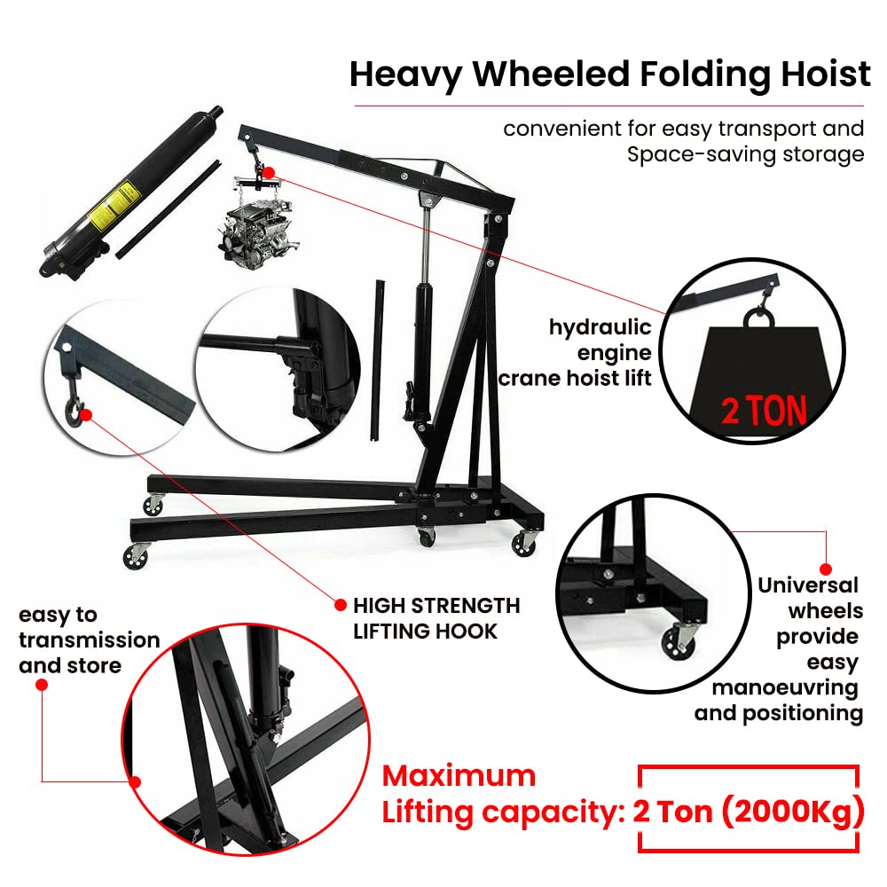 Buy Xtron Bikewear Heavy Wheeled Folding Crane Steel 2 Ton