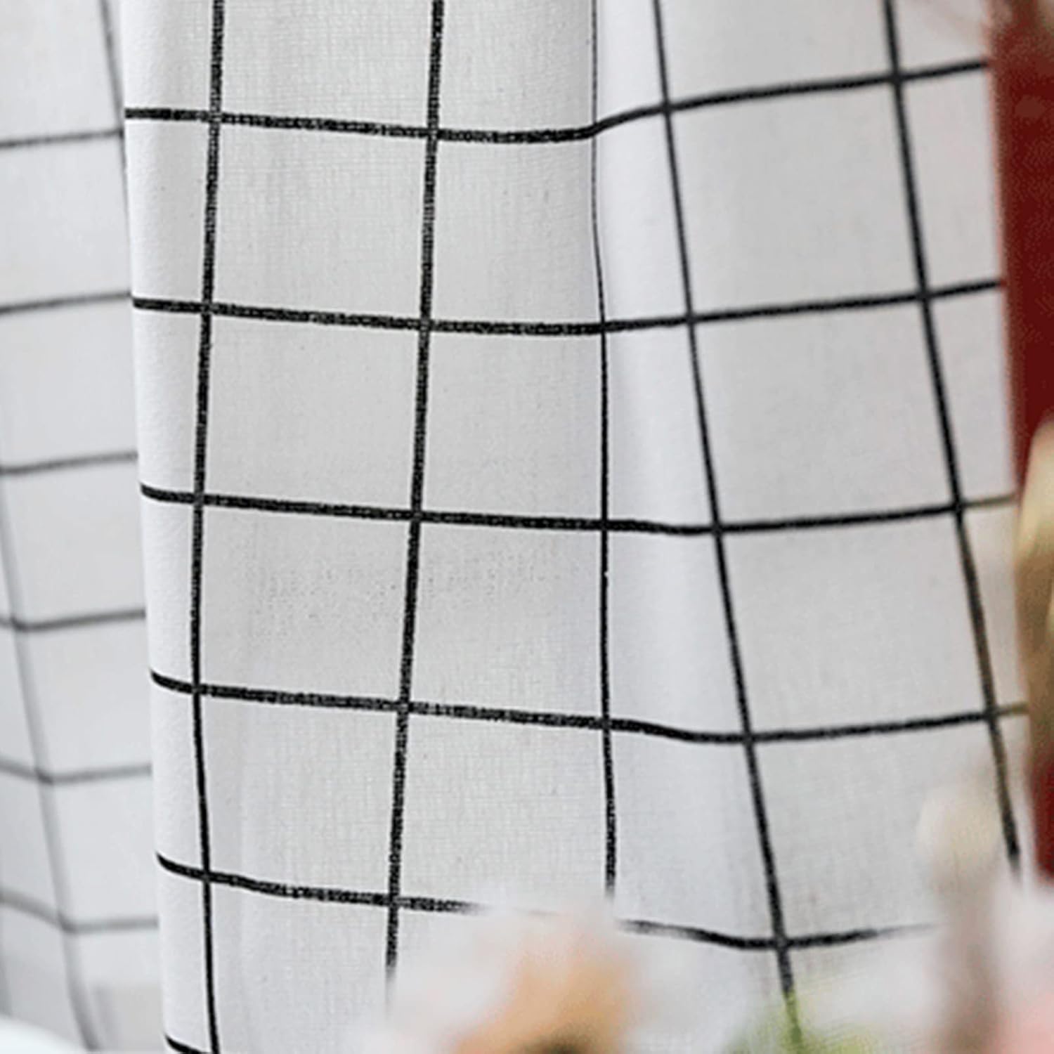 Kitchen Half Curtain,Semi blackout cafe Tier curtains Valance,Bistro curtain country style,Cotton and linen lattice curtains for Livingroom Cafe Kitchen Bathroom Decorative Short Window Treatment