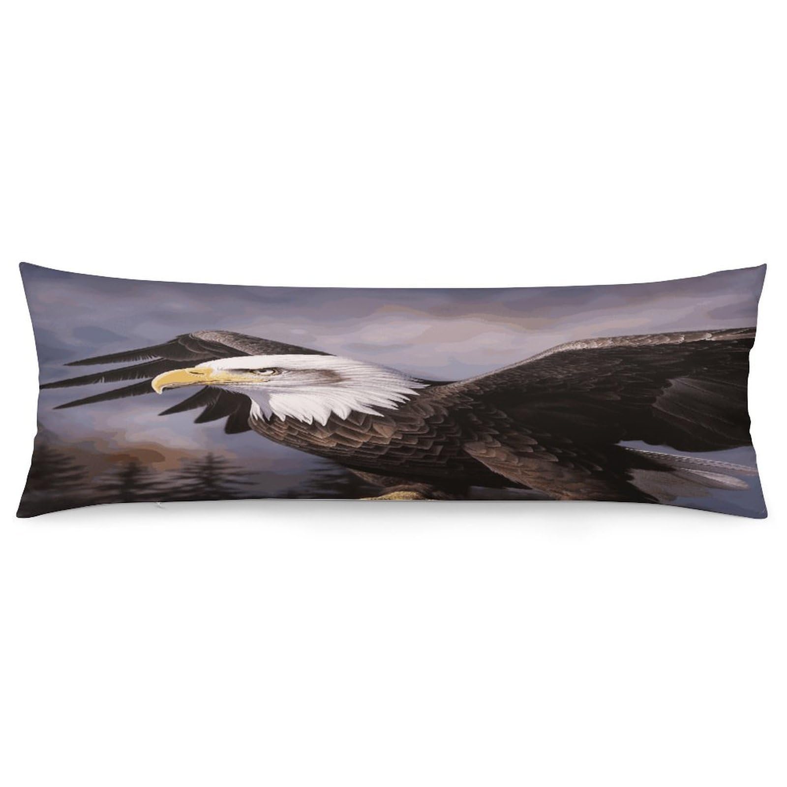 Bald Eagle Body Pillowcase Soft Breathable Full Long Pillow Cover 20x54 Inches Polyester Pillow Case with Hidden Zipper Closure for Bedroom Home Decorations