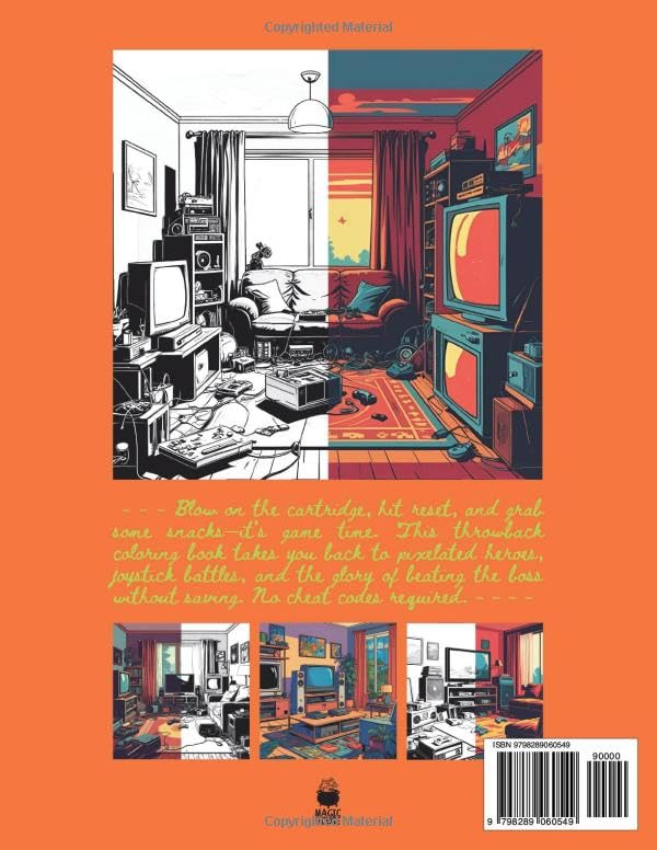 Miniatura 2 de Retro Gaming 80s & 90s Coloring Book for Adults Classic Consoles, Arcade Games, & Pixel Art for Nostalgia and Fun (Retro Rewind 80s and 90s