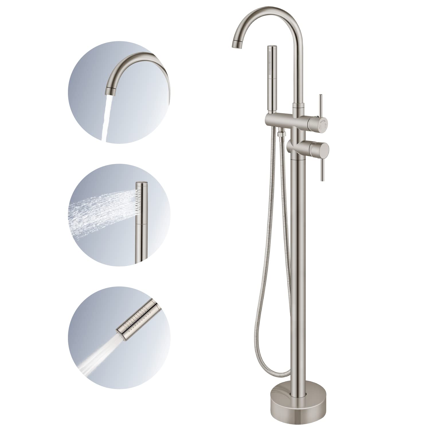 Buy Airuida Floor Bathtub Faucet Freestanding Tub Faucet Brushed Nickel