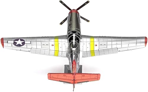 Miniatura 5 de Metal Earth Fascinations Premium Series Tuskegee Airmen P-51D Mustang Red Tail 3D Kit de modelo de metal con pinzas