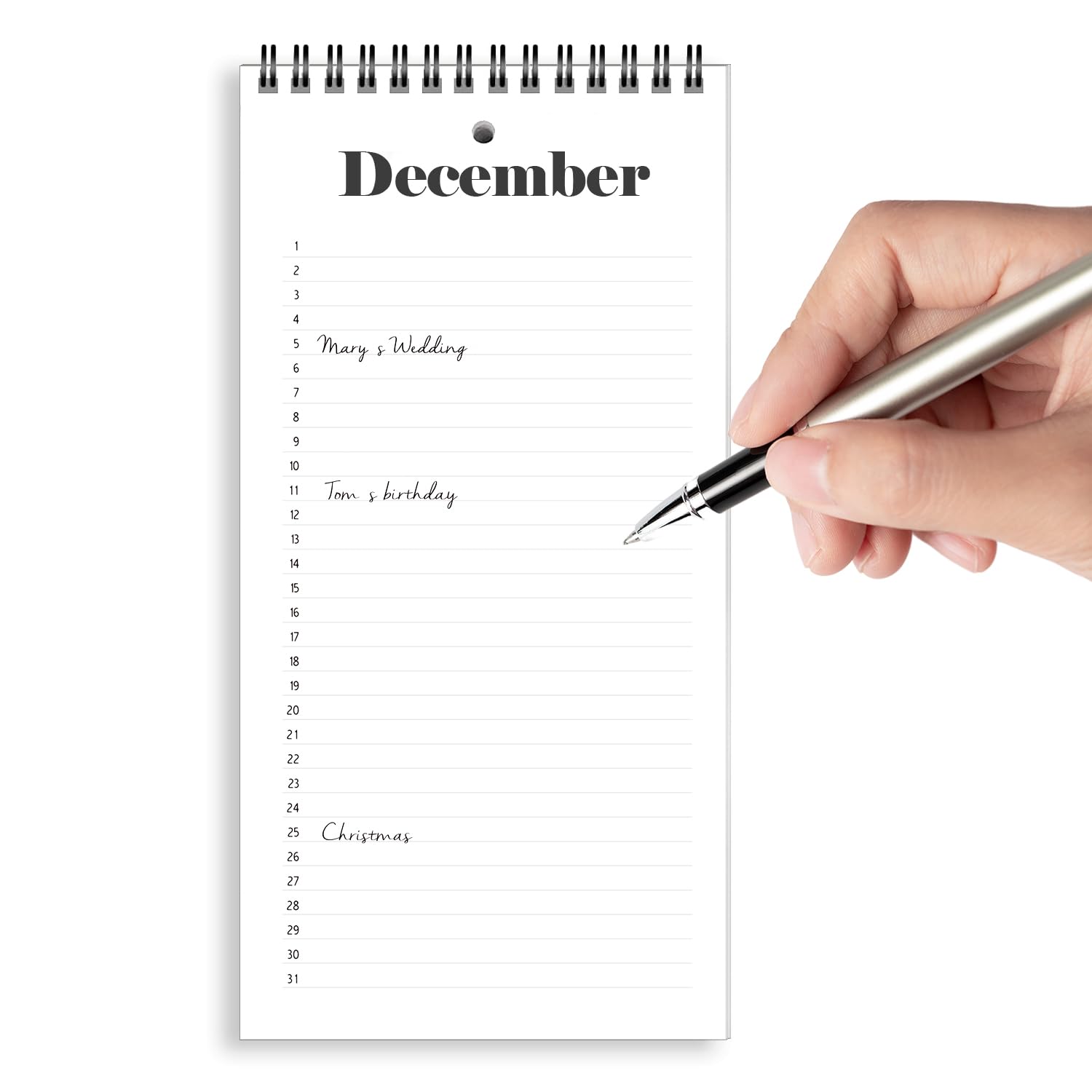 v2croft Perpetual Calendar, 5" x 10" Minimalist Special Event Reminder Calendar Book - Image 4